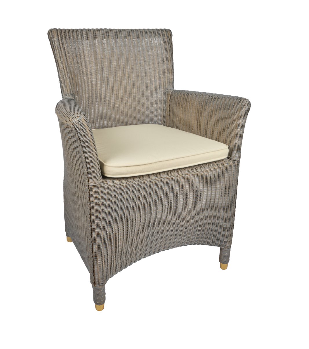 Rand belegd broodje Lokken Lloyd loom stoel 3504 sm design in de kleur taupe - Lloyd loom winkel