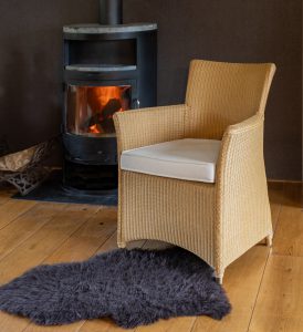 Lloyd loom fauteuil 5060 met ecru kussen